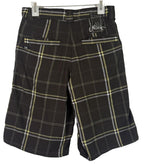 ONEILL Warren Bermuda Shorts Mens 28 Brown Plaid Soft Viscose Blend Surf Beach