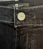 7 For All Mankind Black Contrast Stitch Straight Leg Jeans Women's Size 29