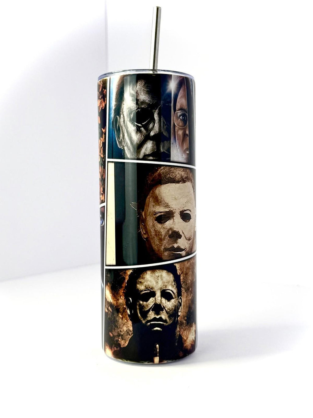20 oz Michael Myers Stainless Steel Tumbler with Lid, Straw