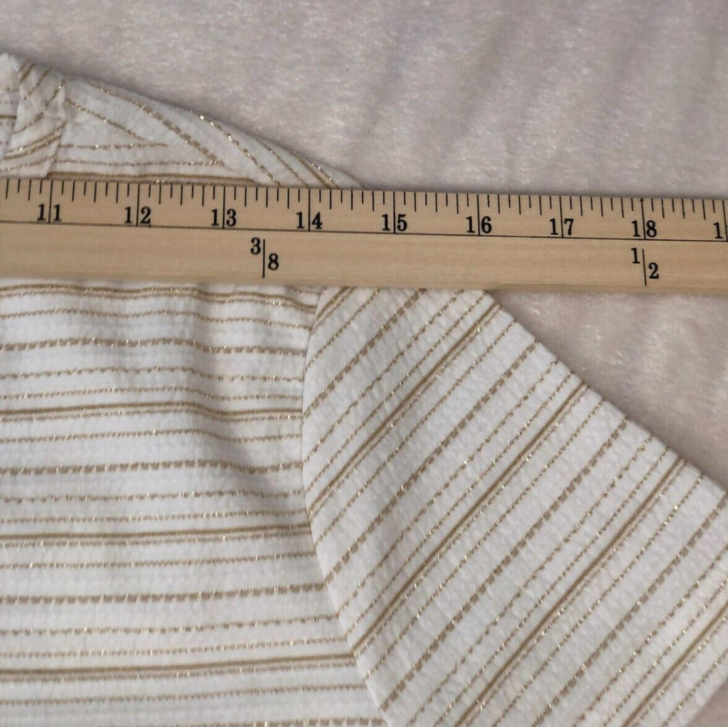 Anne Klein Womens top Size s bright white/gold