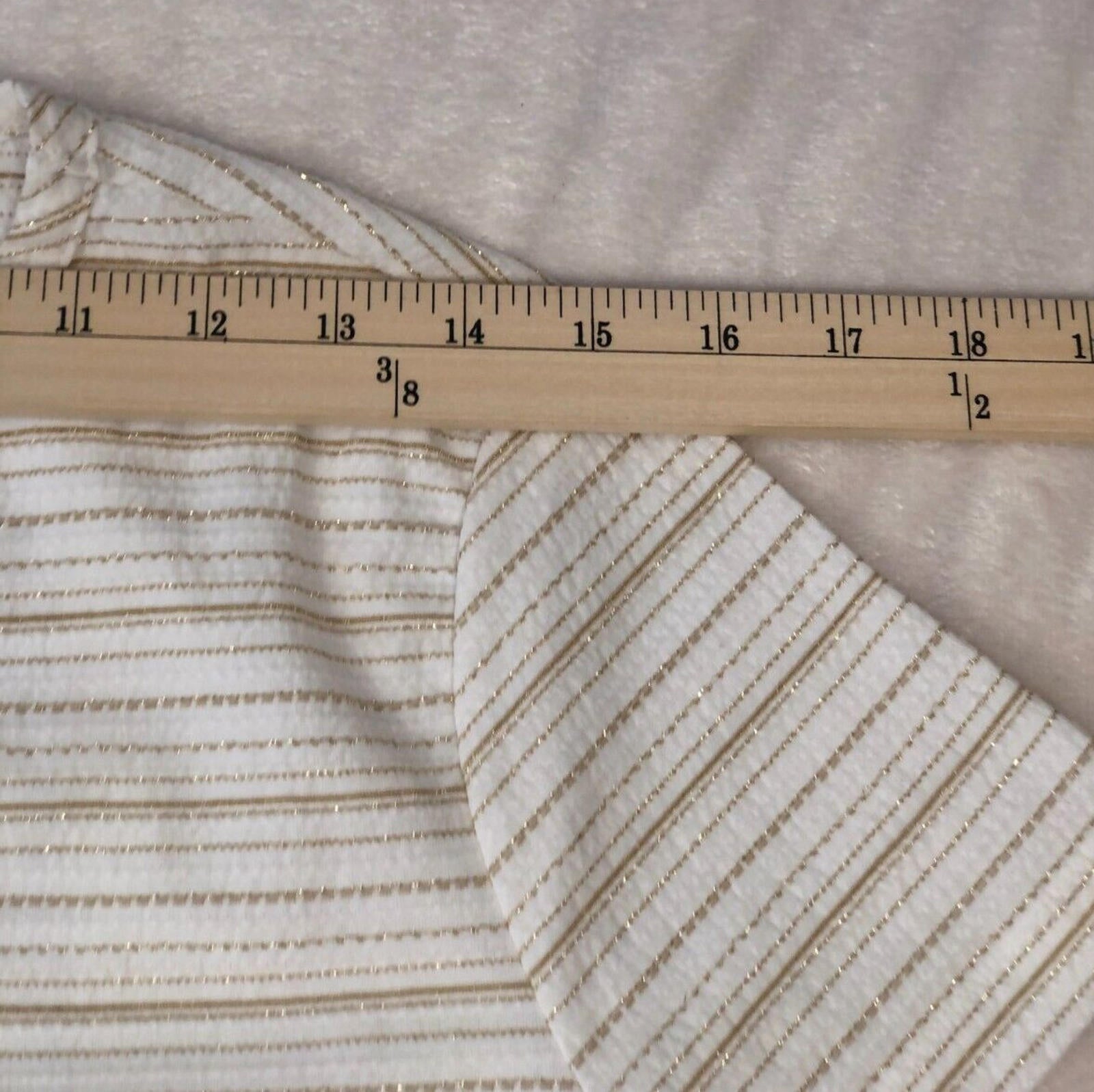 Anne Klein Womens top Size s bright white/gold