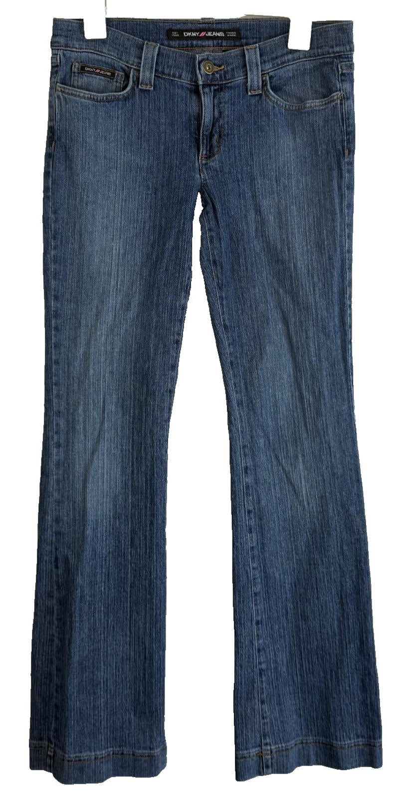 DKNY Womens Flare Jeans Size 5 Long Juniors Blue Denim