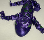 Flexi Salamander Mom and Baby - Glow in the Dark Eyes - 3D Printed PLA