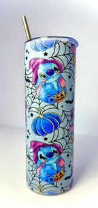 20 oz Stitch Halloween Stainless Steel Tumbler with Lid, Straw