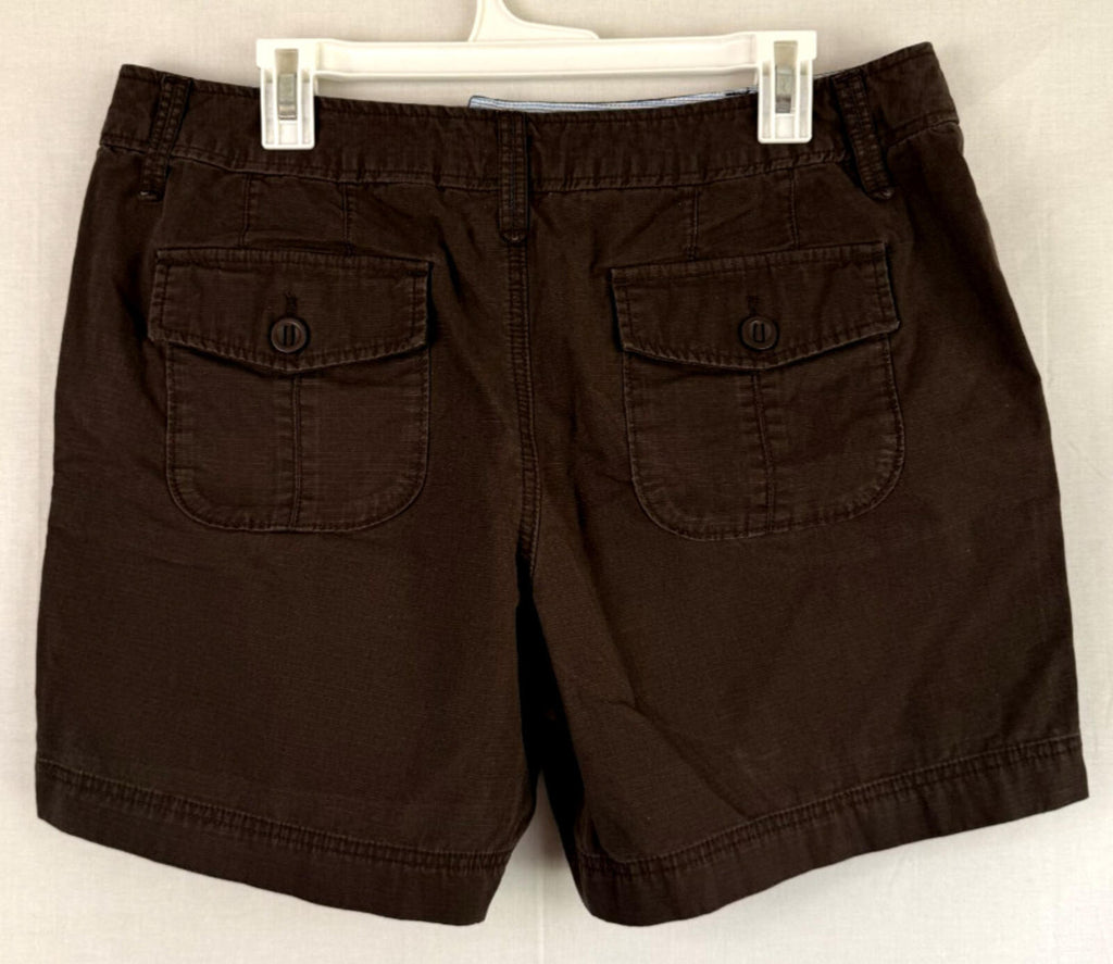 Eddie Bauer Womens Hiking Shorts Size 14 Brown Mid Rise 5" Inseam
