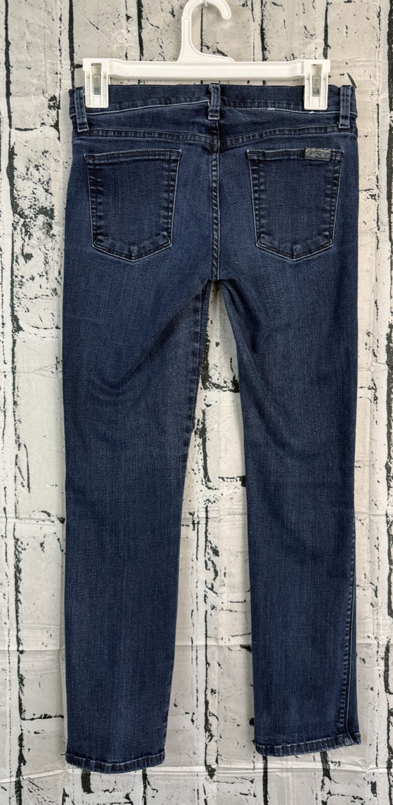 7 For All Mankind Jeans Womens Sz 26 Low Rise Slim Straight Blue Stretch