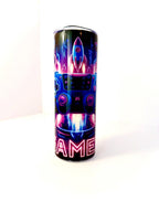 20 oz Neon Gamer Stainless Steel Tumbler with Lid, Straw