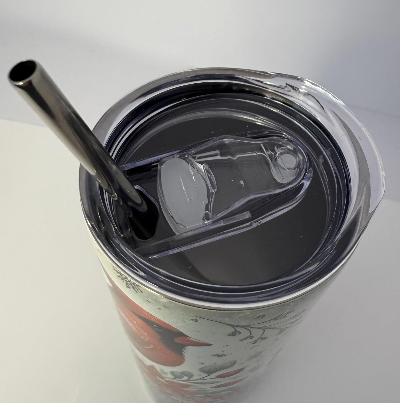 20 oz Cardinal Stainless Steel Tumbler with Lid, Straw