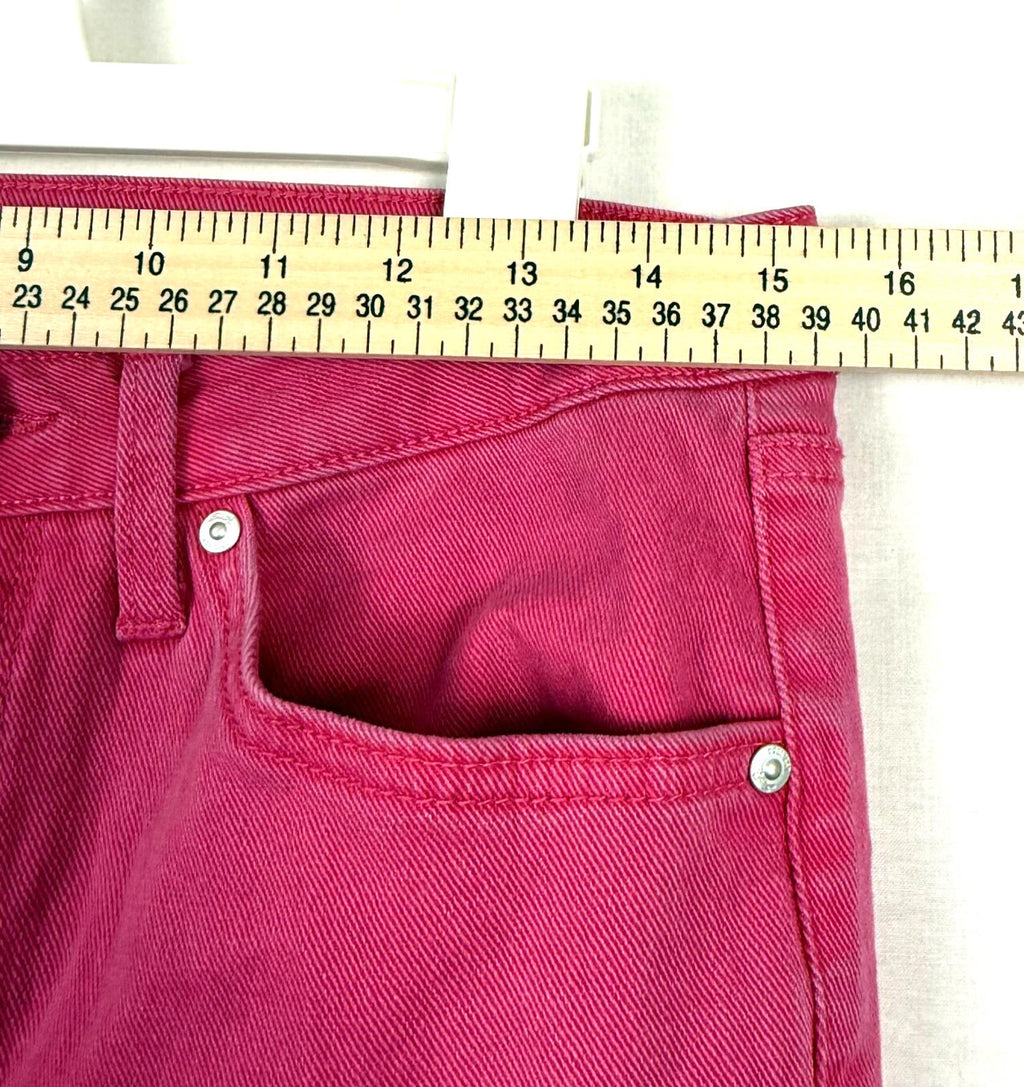 Seven7 Jeans Womens 6 Pink Denim Slim Straight Mid Rise Colorful Retro 30x28