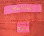 Lilly Pulitzer Womens Jeans Sz 10 Coral Pink Straight Cotton Stretch Skinny