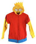 The Simpsons Full Zip Bart Simpson Hoodie Kids Sz M Mesh Face Mask