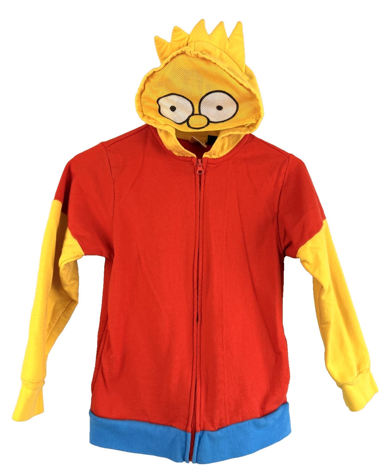 The Simpsons Full Zip Bart Simpson Hoodie Kids Sz M Mesh Face Mask