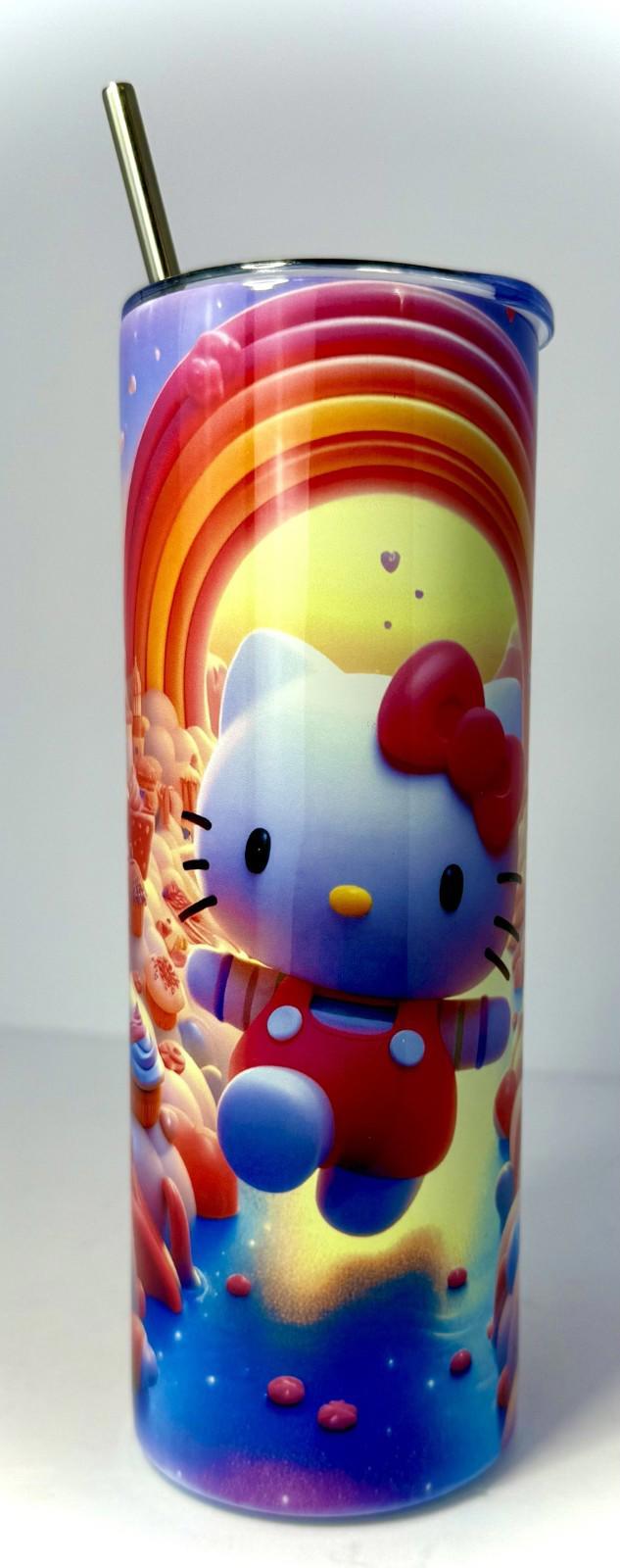 20 oz Hello Kitty Stainless Steel Tumbler with Lid, Straw
