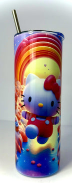 20 oz Hello Kitty Stainless Steel Tumbler with Lid, Straw