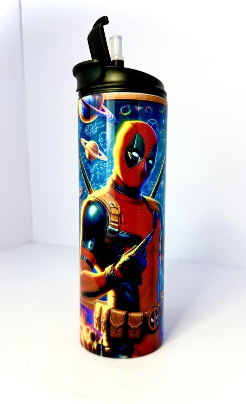 20 oz Deadpool back to school StainlessSteel Tumbler w/ Twist on Lid, Straw Kids