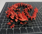 3D Printed Crystal Dragon -PLA- Black and Red - 2 Ft Long - Articulated dragon