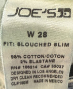 Joes Slouched Slim Womens Jeans Sz 28 - Stretch Light Distressed