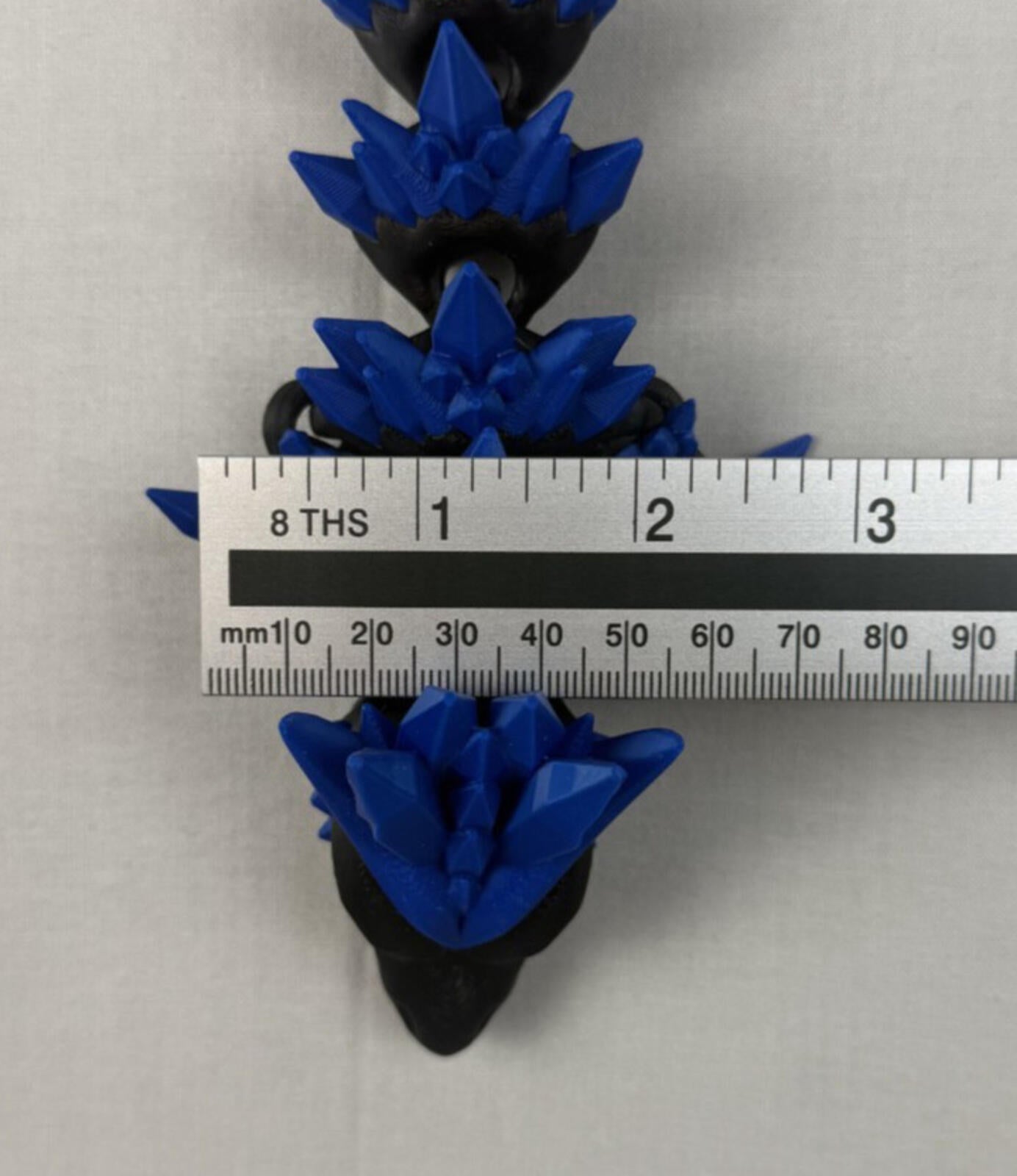 3D Printed Crystal Dragon -PLA- Black and Blue - 2 Ft Long - Articulated dragon