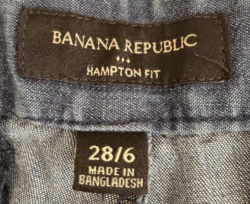 Banana Republic Hampton Fit Jean Shorts Womens 28/6 Blue Denim Dark Wash Retro