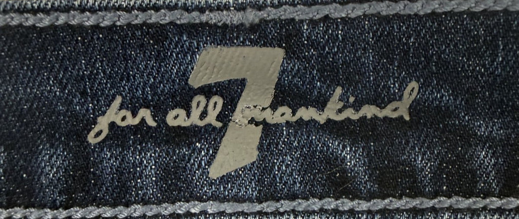 7 For All Mankind Mens 38x32 Slimmy Jeans Medium Wash Whiskered Stretch Denim
