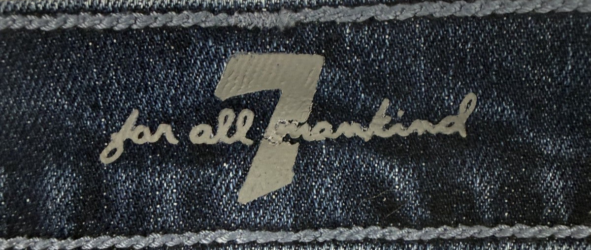 7 For All Mankind Mens 38x32 Slimmy Jeans Medium Wash Whiskered Stretch Denim