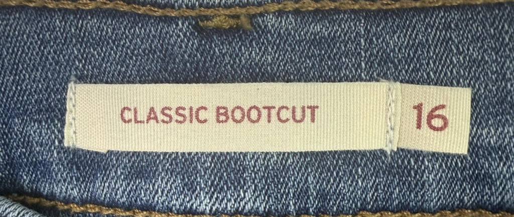 Levis Womens Classic Bootcut Jeans Size 16 Blue Denim Stretch Cotton Blend