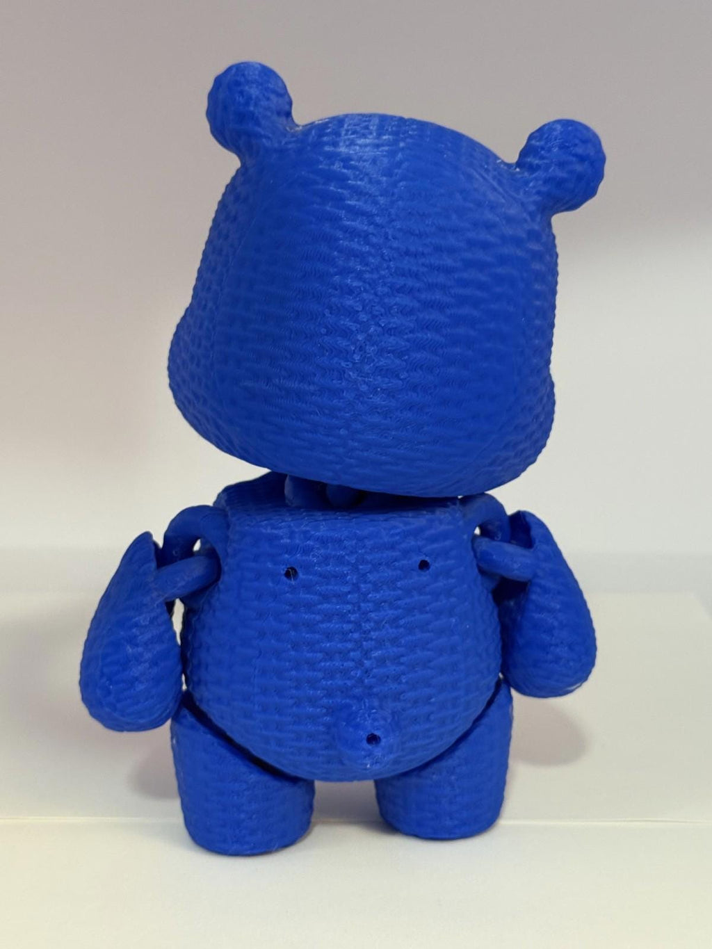 3D Printed Glowing Heart Hippo ~ Blue ~ Movable Arms, Legs, and Head ~ 7 Inch