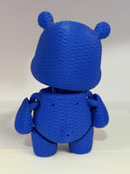 3D Printed Glowing Heart Hippo ~ Blue ~ Movable Arms, Legs, and Head ~ 7 Inch