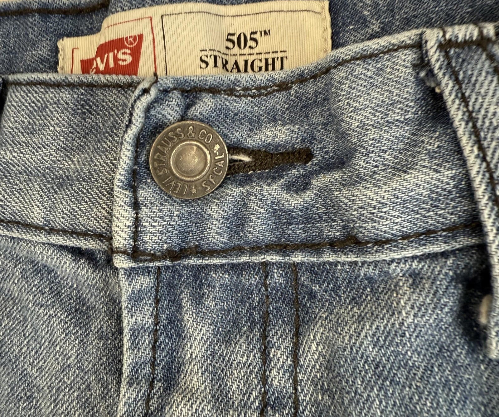 Levi’s 505 Jeans Youth 14 Regular 27x27 Blue Denim Straight Leg Zip Fly Classic