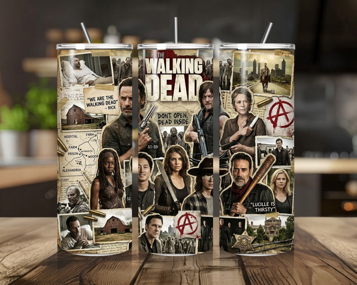 20 oz The Walking Dead Stainless Steel Tumbler with Lid, Straw