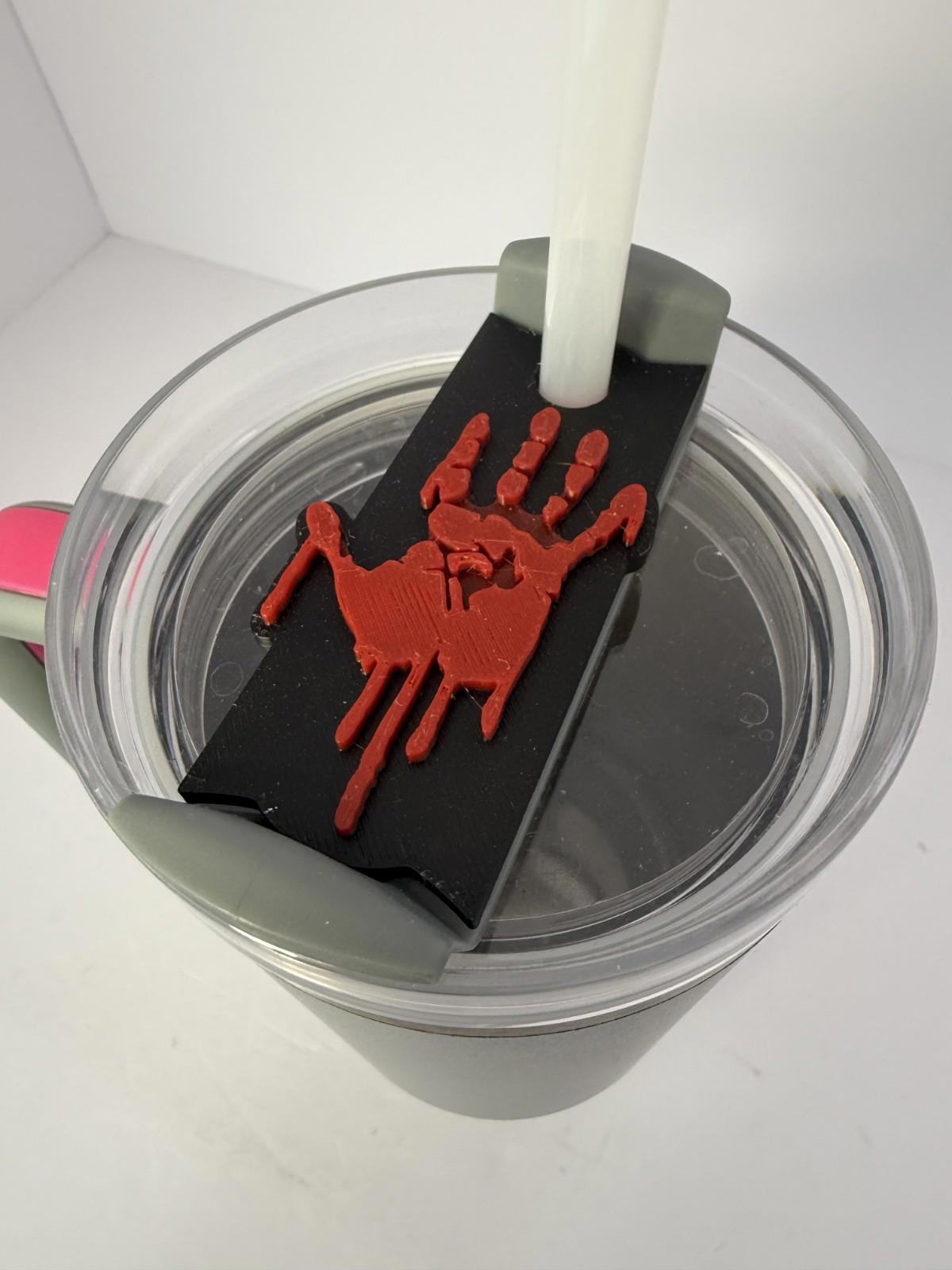 Halloween Stanley Cup Topper Bloody Hand ~ Fits 10mm Straw