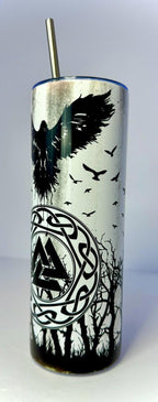 20 oz Norse Stainless Steel Tumbler with Lid, Straw
