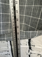 Orvis Mens XL Gray Windowpane Check Tech Short Sleeve Button Up Shirt