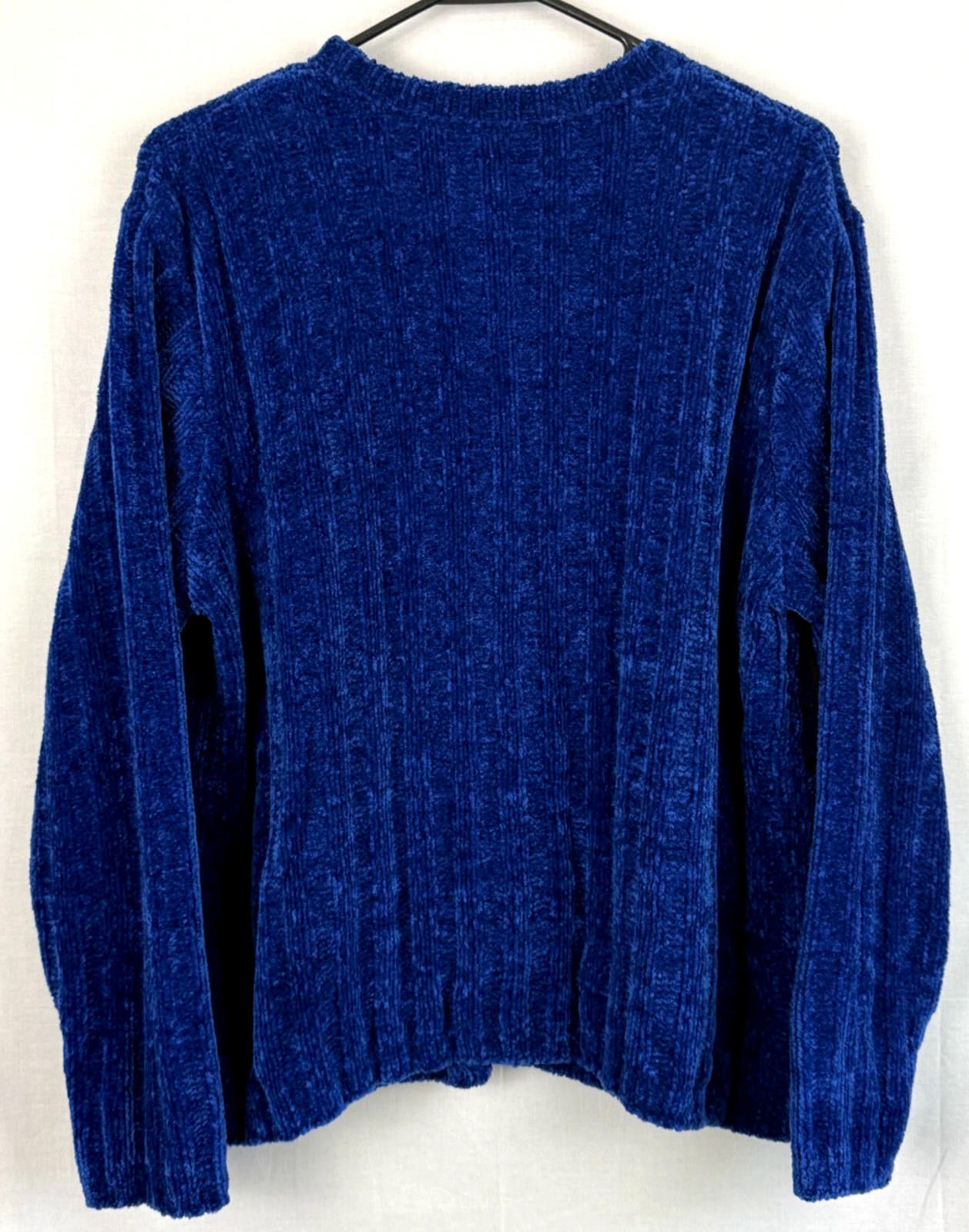 Knit Fit Womens Button Up Cardigan Size xl Royal Blue 100% acrylic
