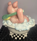 Pig In A Bubble Bath Cookie Jar