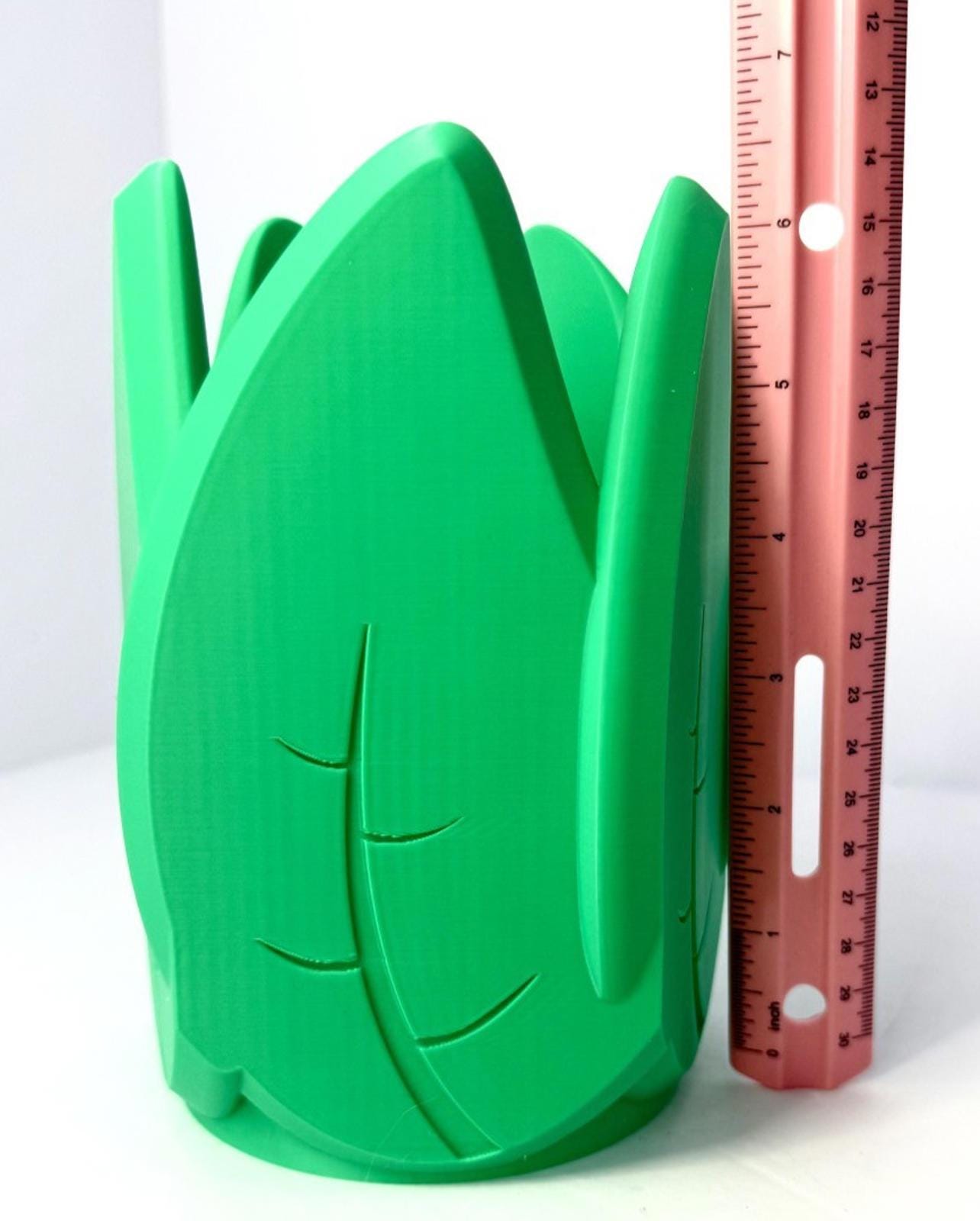 Leaf Flower Pot 3D Printed PLA Gardening House Plant Green