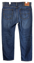 Levis 505 Mens Jeans Sz 38x30 Straight Stretch Denim Blue Whiskered