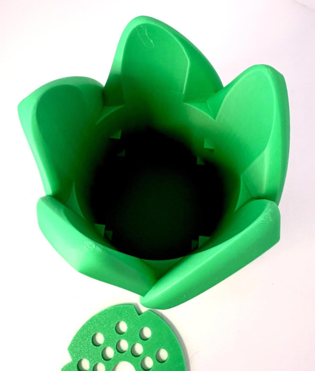 Leaf Flower Pot 3D Printed PLA Gardening House Plant Green