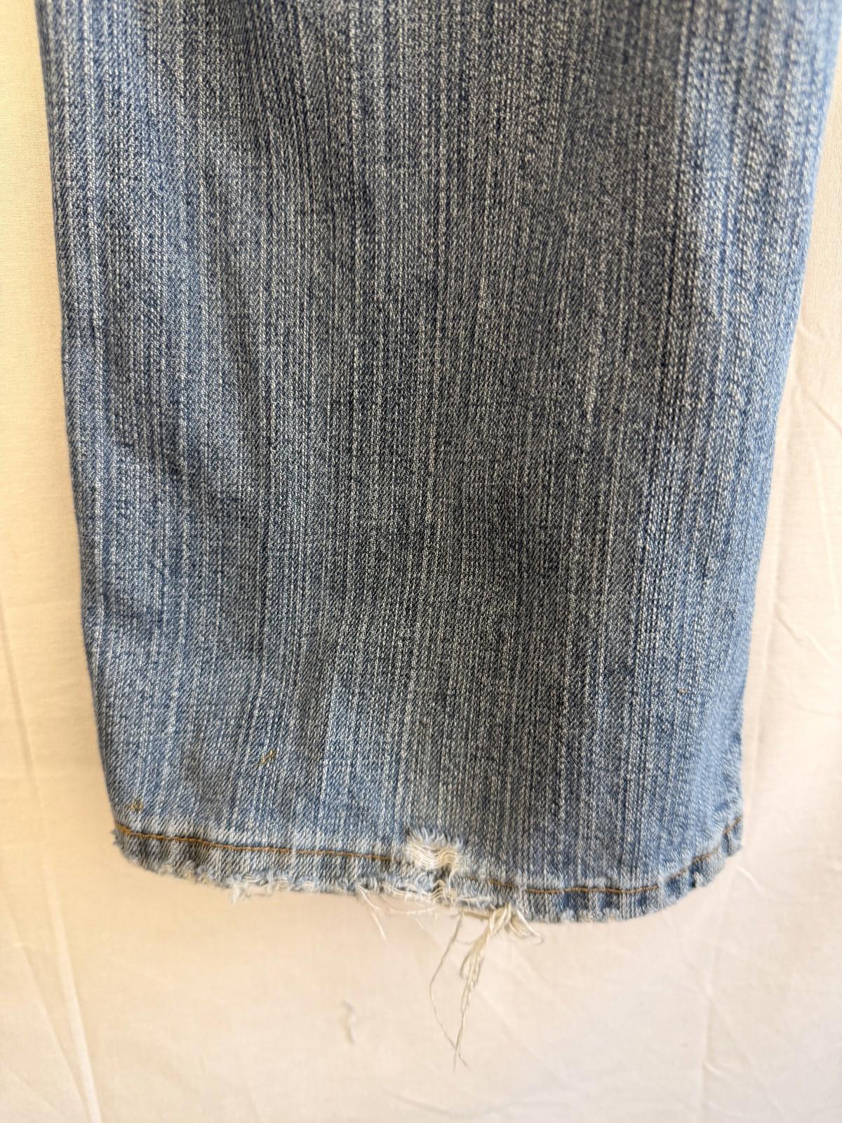 Vtg Lee Dungarees 36x34 Loose Straight Blue Jeans Faded Wash Broken In