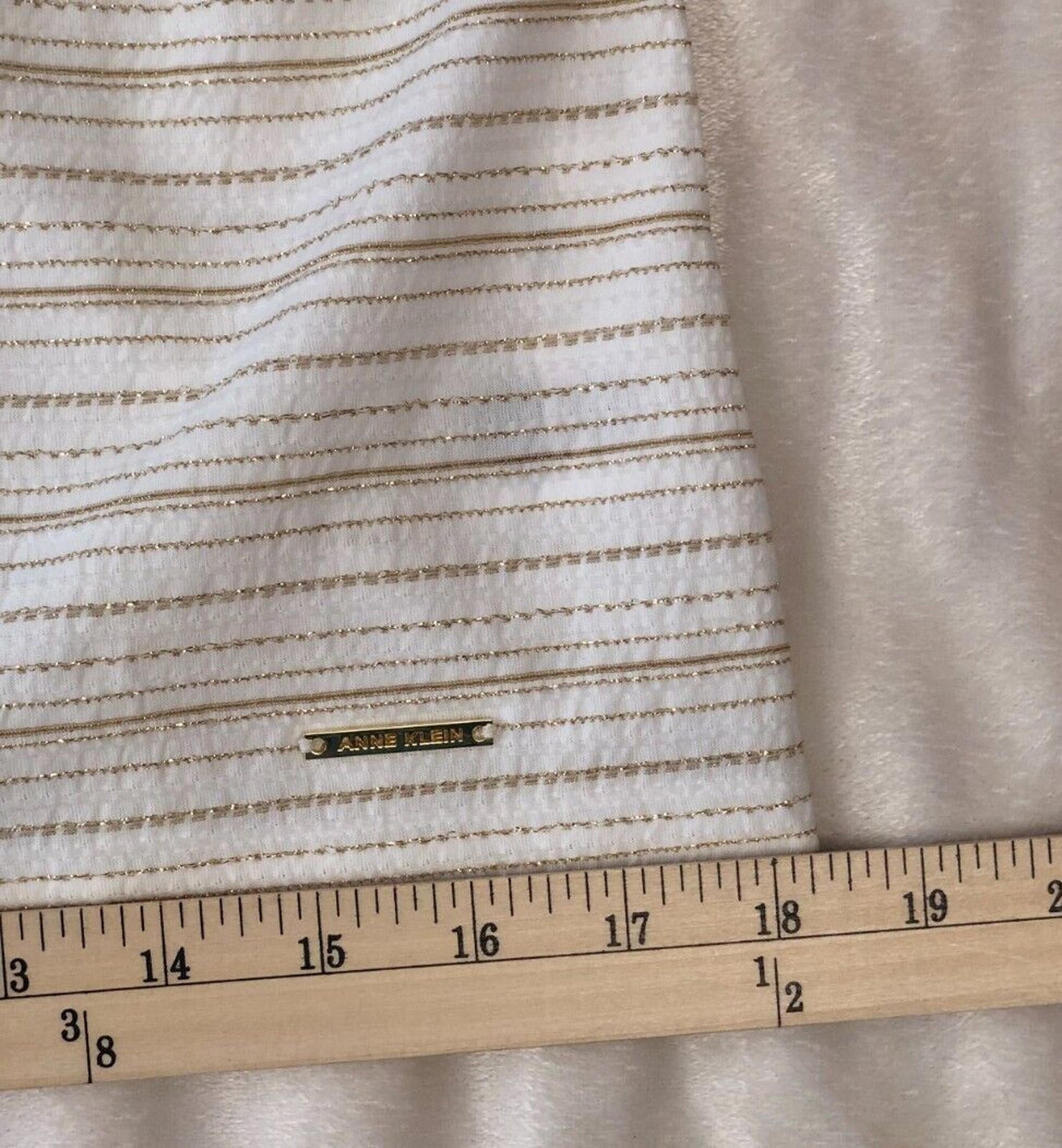 Anne Klein Womens top Size s bright white/gold