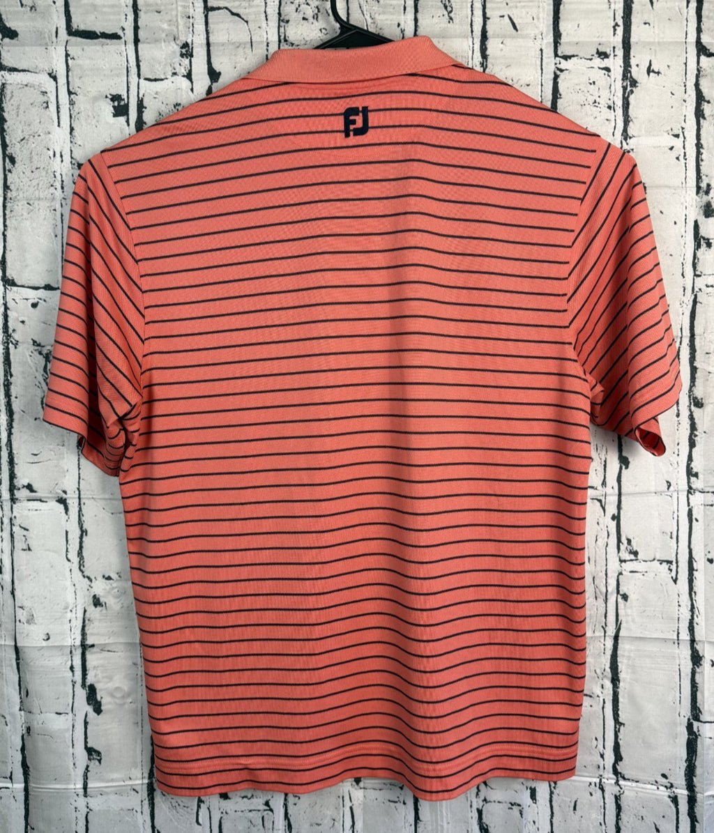 FootJoy Shirt Mens XL Pink Salmon Short Sleeve Embroidery Performance Golf Polo
