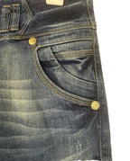 Big John Premium Womens Jeans Sz 12 Light Distress Stretch Gold Accents
