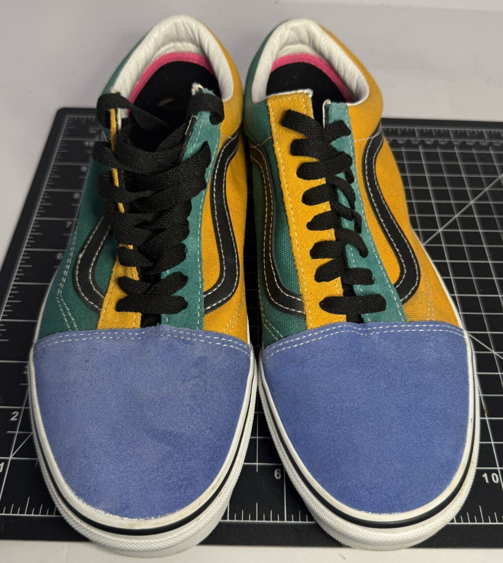 VANS Old Skool Limited Edition ColorBlock Shoes Mens 9.5 Blue Green Yellow