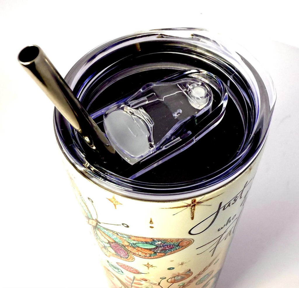 20 oz Girls Who Loves Fall Stainless Steel Tumbler with Lid, Straw