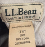 LL Bean Womens Favorite Fit Jeans Size 12 M/T Black Denim Straight Leg