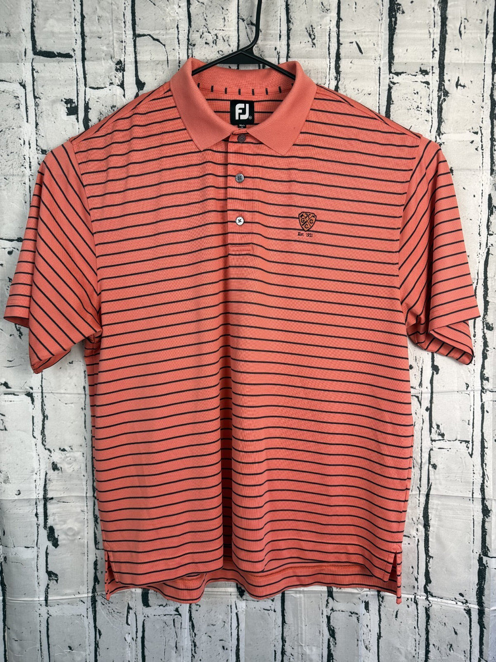 FootJoy Shirt Mens XL Pink Salmon Short Sleeve Embroidery Performance Golf Polo
