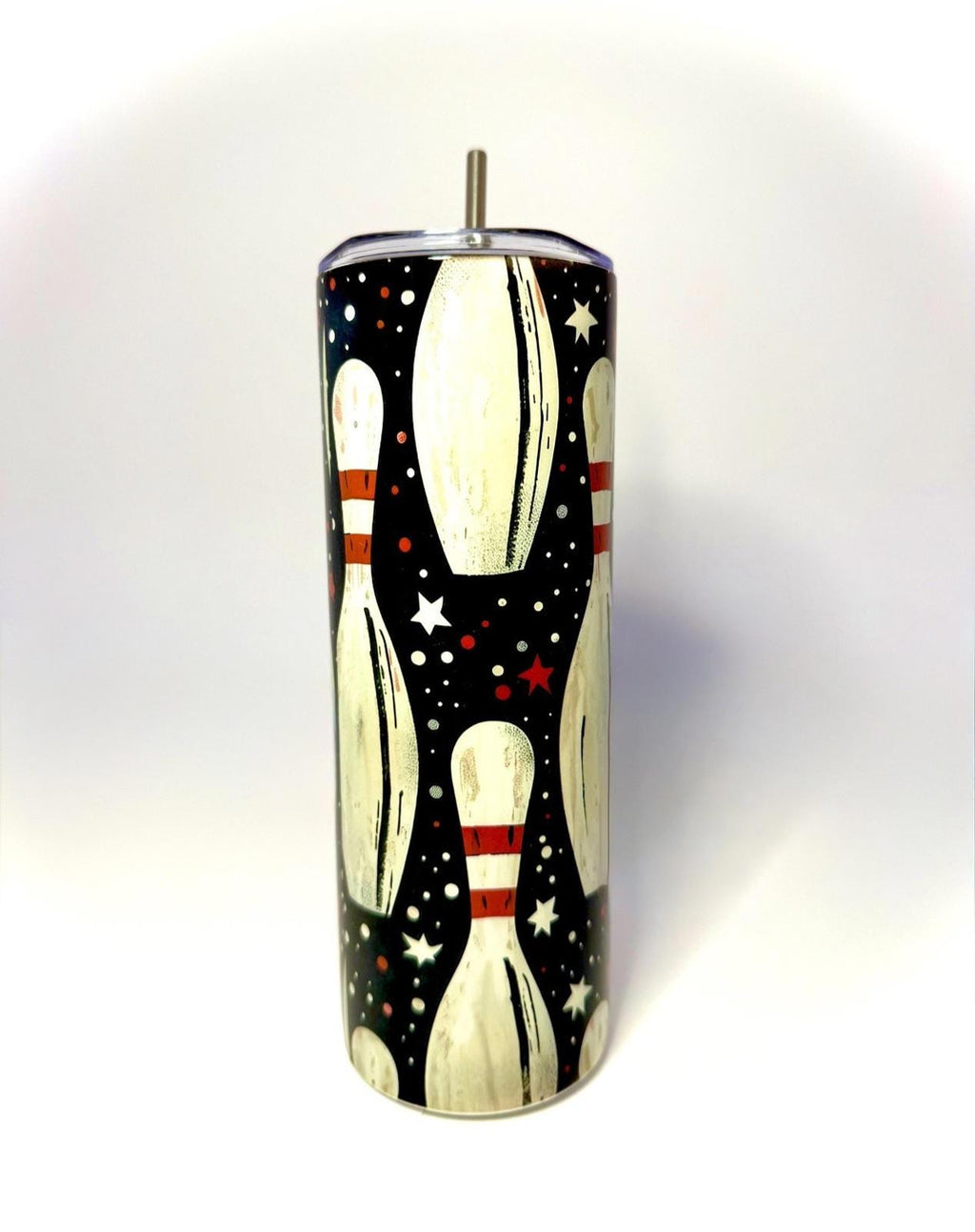20 oz Vintage Bowling Stainless Steel Tumbler with Lid, Straw