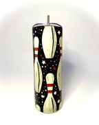 20 oz Vintage Bowling Stainless Steel Tumbler with Lid, Straw