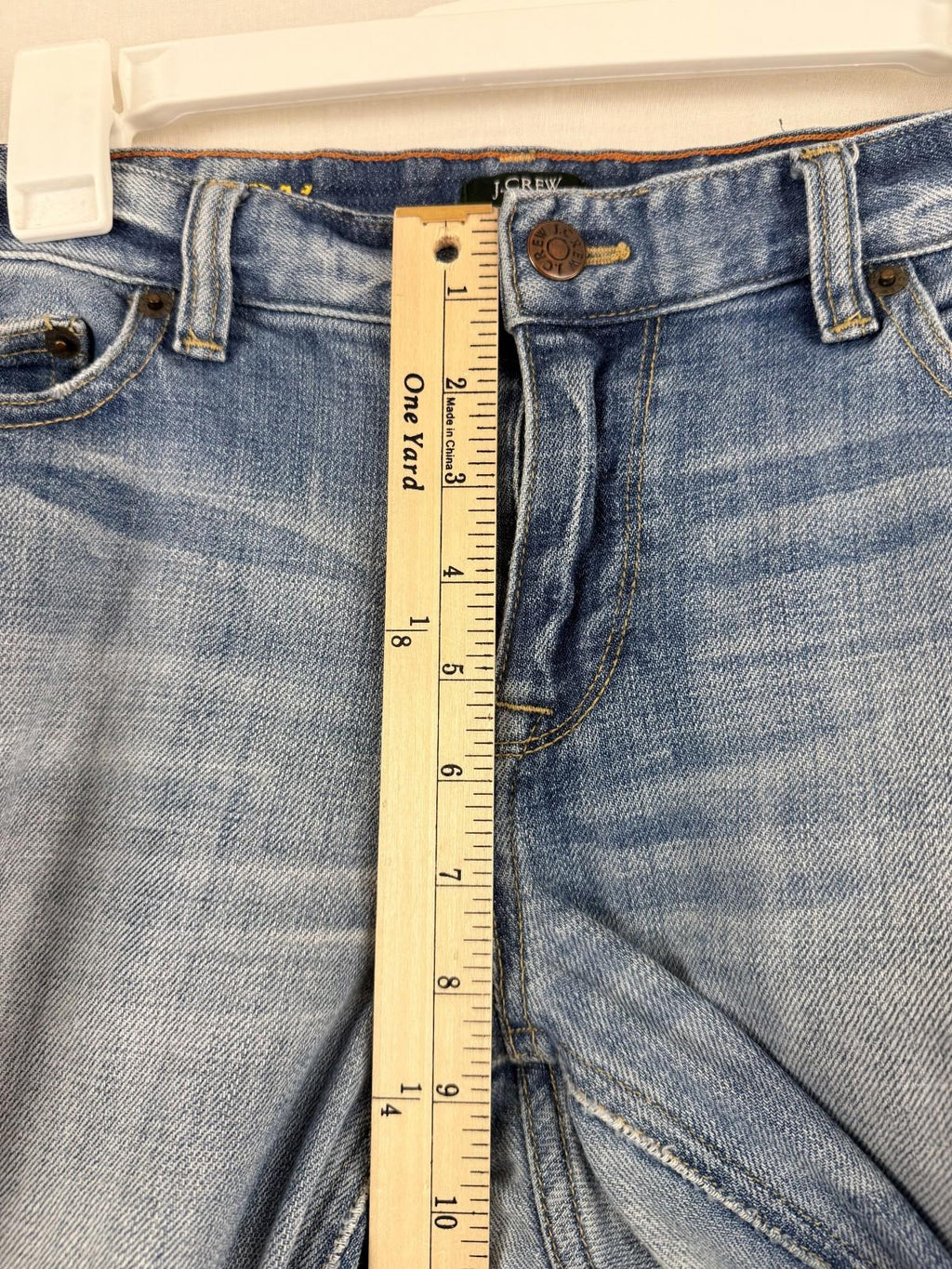 J.Crew Matchstick Womens Sz 31 Mid Rise Light Wash Distressed Denim Jeans
