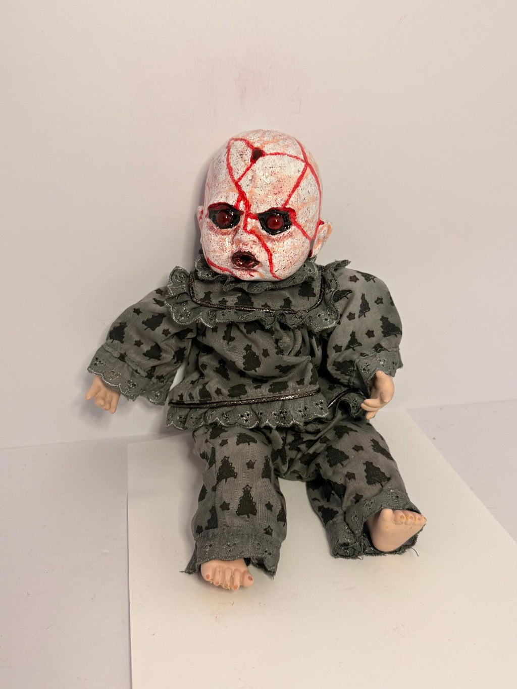 Demon Baby - OOAK Scary Creepy Doll 14" Hand Painted Horror Haunting Art